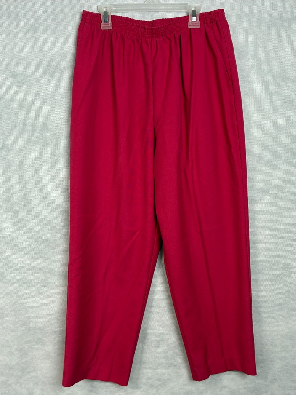Vintage Alfred Dunner Pants Women's Size 12 Hot Pink Elastic Waist Pockets Flaw